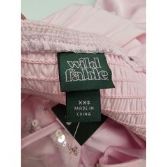 Wild Fable Womens Sequin Babydoll Mini Dress Pink Poly Blend Casual Size XXS