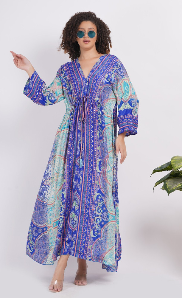 Women&rsquo;s Floral Printed Long sleeve maxi Style Drawstring Dress Wholesale Mix lot