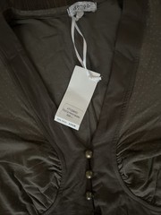 Vertigo Paris Women’s Brown Dress Size Lg MSRP $210 NEW Lagenlook Buttons NEW
