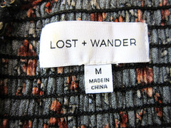 Lost + Wander Black Orange Green Floral Cap Sleeve Rayon Prairie Dress Medium