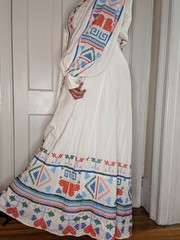 Farm Rio 100% cotton long-sleeved floral embroidered Maxi dress NWT size XL
