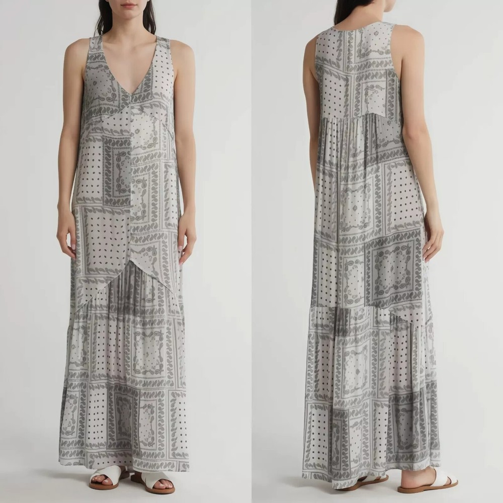 Lovestitch Paisley Patchwork Maxi Dress Small Boho Resort Beach Vacation NWT