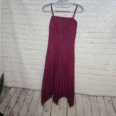 City Triangles Asymmetrical Handkerchief Hem Y2K Glitter Fairy Dress