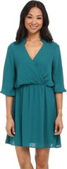 Brigitte Bailey 243183 Womens Solid Fit & Flare Dress Emerald Green Size Small