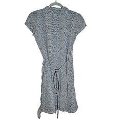 Madewell XS Blue Wrap Dress Floral Ruffle Hem French Girl Coastal Clean Look