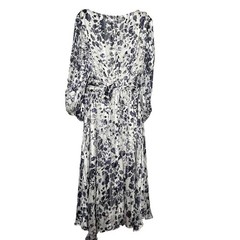 Lane Bryant Floral Pleated Wedding Guest Midi Dress Metallic Pinstripe SZ 20 NEW
