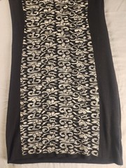 AB Studio Black & Beige Patterned Sweater Dress Women’s Size M