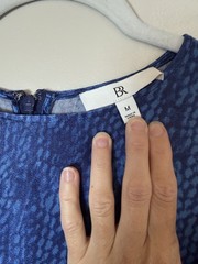 Banana Republic Blue Aurelia Satin Animal Print Maxi Dress with Pockets M