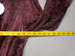 Rusttydustty Women Maxi Dress L Dark Pink Henley Ruffle Pleated Stretch Cocktail