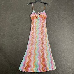ANNA SUI Swirly Rainbow Knit Dress Women&rsquo;s Size M Multi
