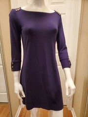 UPF 50 navy Sophie dress xs 93% rayon 7% spandex 3/4 slv reg $138