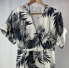 Equipment Tavine Silk Wrap Midi Dress in Navy Palm Size 4 NWT