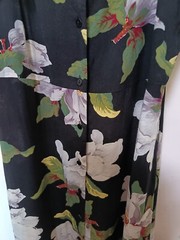WAREHOUSE Black Multi Floral button down front Open Shoulder Strappy Dress 10