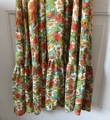 Code X Mode Women’s Size M Floral Maxi Dress Boho Stretchy Waist Flutter Sleeves