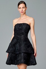 NEW WITH TAGS John Paul Ataker EMBROIDERED STRAPLESS SHORT DRESS