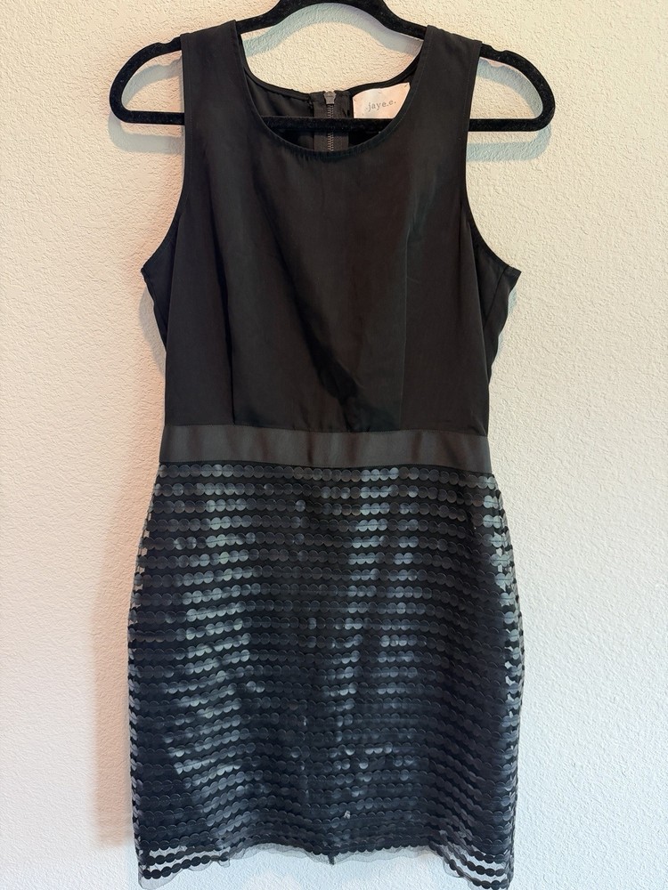 Jaye.e Black Short Dress Size M Sequins Little black Dress Travel Cocktail GNO