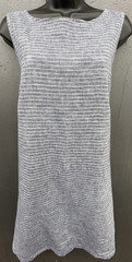 Beach Lunch Lounge Dress L Blue Striped Linen Cotton Coastal Prep Beach Nautical