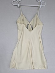 ZARA Satin Effect Mini Slip Dress Creme Size Medium NWT Beaded/Sequin (H3)