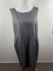 Black Label By Evan Picone Womens Shift Dress Pearl Grey 16