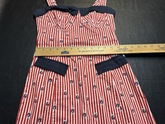 Marilyn Monroe Lipstick Combo PinUp Striped Corset Mini Dress Small Retro July 4