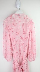 Scanlan Theodore 2 piece cross front silk long sleeve dress in blush size M/UK10