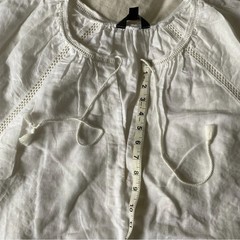 J.Crew, white embroidered, open work, kaftan – slim for XL, linen/cotton blend