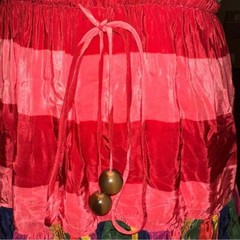 FARM Rio Strapless Tiered Midi Dress Small Red Pink Blue Green Tropical