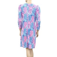 Lilly Pulitzer Pineapple Printed Mini Dress Cotton Long Sleeve Resort S 279239