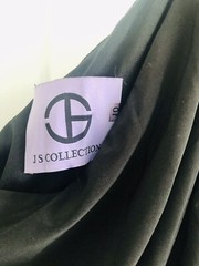 JS COLLECTIONS Striped Mono strap One Shoulder Tulle Gown Black Pink Uk 14