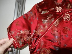 Chinese Brand new ladies Red embroidered dress size Medium Pura-seta