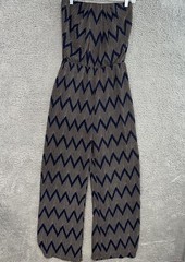 Ya Los Angeles Jumper Women&rsquo;s M Blue Geometric Strapless Wide Leg Cottagecore