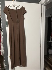 wild fable Brown Maxi Dress with Cap Sleeves