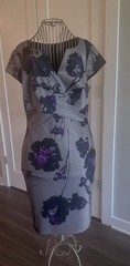 Gray/Purple Floral Dress