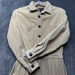 J.G. Hook Corduroy Shirt Dress Women’s 6P Vintage 90s Y2K Button Front Beige