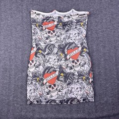 Ed Hardy Dress Womens Large Multicolor Strapless Bodycon Skull Tattoo Mini Party
