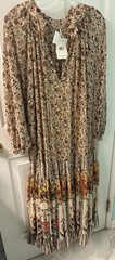 Free People NWT Feeling Groovy Maxi Dress Ruffle Hem Long Sleeve Size S