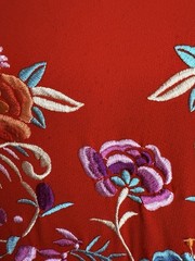 Roberto Cavalli Womens Dress M Red Embroidered Floral Animal Motif