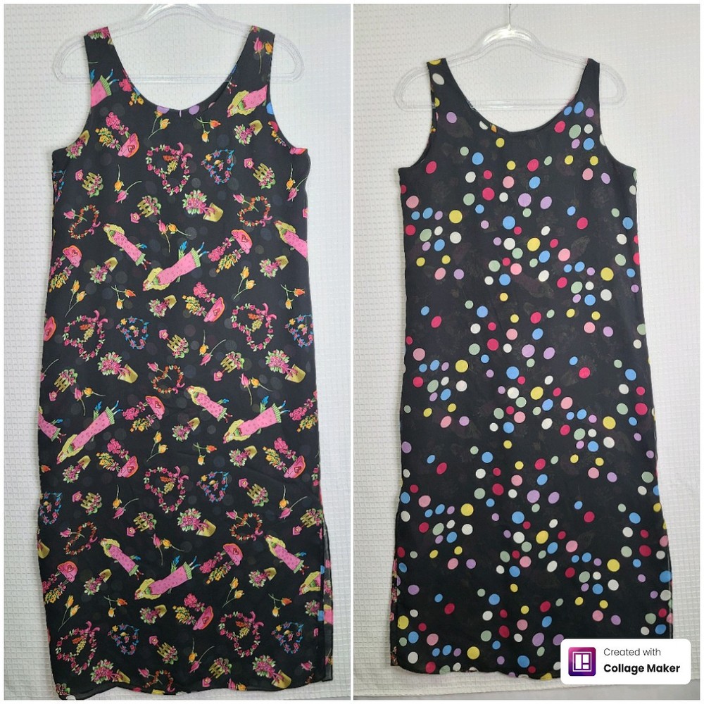 Whimsical Reversible Semi-Sheer Shift Dress Casual Lightweight Unbranded Est Med