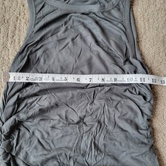 Women’s Sleeveless Side-Ruched Bodycon Mini Dress – Greenish Gray – Size L –NWOT