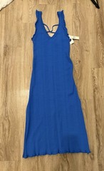 NWT Anthropologie Daily Practice Azure Sapphire stretch Knit midi dress M