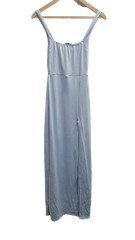 PrettyLittleThing Light Blue Straight Neck Maxi Dress – Size UK 8