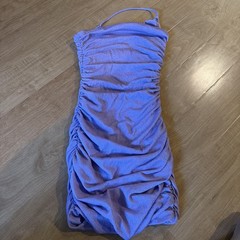 Lucy In The Sky Dress small Purple One Shoulder Ruched Drape- preowned
