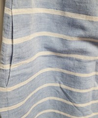 TALBOTS chambray Blue Striped Linen Cotton crochet Tunic Dress Sz 6