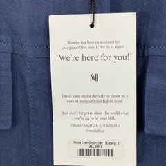 NWT M.M. Lafleur Melissa Stretch Linen Shirt Dress in Blueberry Size 6