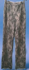 BLITHE LA Elegant Party Black Lace W. Tan Lining Pants Suit Woman&rsquo;s Sz Small