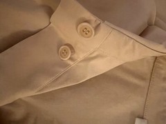 John Patrick Tunic Button Down Shirt Dress Beige Cotton Size L. d123