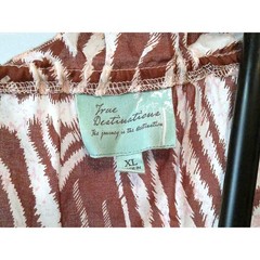 True Destinations Zebra Print Tiered Mini Dress Rust Brown Cream Sleeveless XL