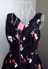 BNWT KATE MOSS TOPSHOP Black Waffle Floral Zip-Front Dress UK Size 10