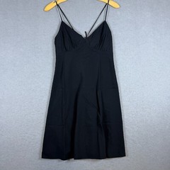 Madewell Women&rsquo;s Black Layton Mini Slip Dress Size 6 Y2K Spaghetti Straps NL091