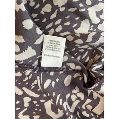 Mittoshop Animal Print Button Down Tunic Shirt Dress Smocked Cuff Leopard Size L